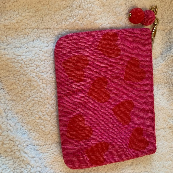 Kate Spade Red Beaded Heart Clutch with Tassel Charm - Picture 4 of 12